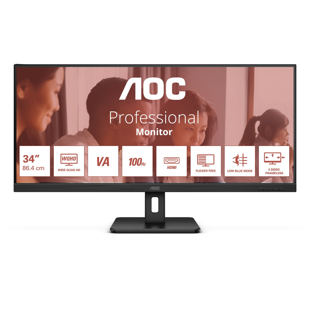 MONITOR AOC LED 34" Wide U34E2M VA 3440x1440 4ms 300cd/mq 20.000.000:1 2HDMI DP U34E2M AOC