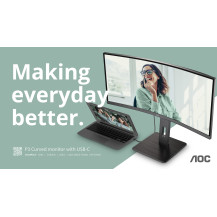 MONITOR AOC LED 34" Wide CURVED CU34P3CV VA 3440x1440 1ms 300cd/mq 50.000.000:1 2x5W MM Reg.H HDMI DP USB-C Docking CU34P3CV AOC