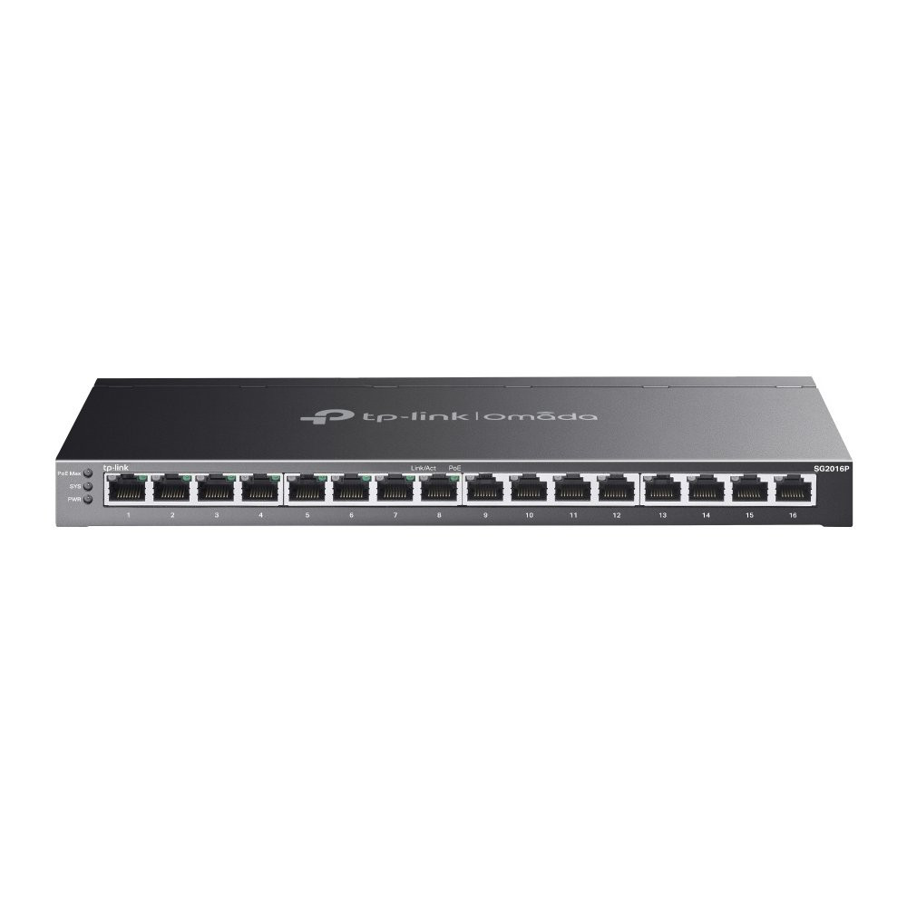 SWITCH TP-LINK JetStream 16-Port Gigabit Smart Switch with 8-Port PoE+, 8× Gigabit PoE+ Ports, 802.3af/at -SG2016P SG2016P TP-LI