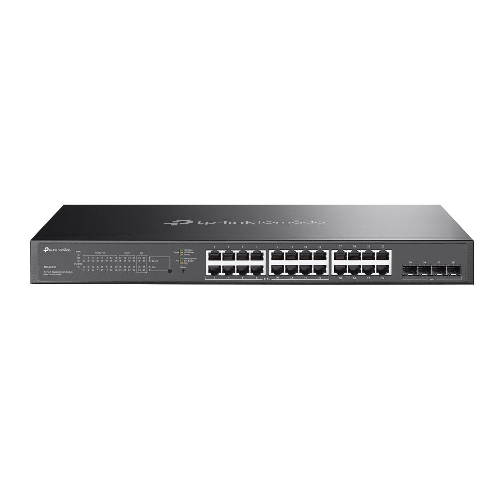 SWITCH TP-LINK OMADA SG2428LP 24P LAN GIGABIT DESKTOP Smart Switch 16P POE+ 4Slot Gigabit SFP Budget PoE totale fino a 150W SG24