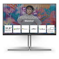 MONITOR AOC Graphic Pro LED 31.5" Wide U32U3CV IPS 3840x2160 4ms 400cd/mq 2x3WMM Reg.H PIVOT 2HDMI DP USB-C Docking Calman Ready