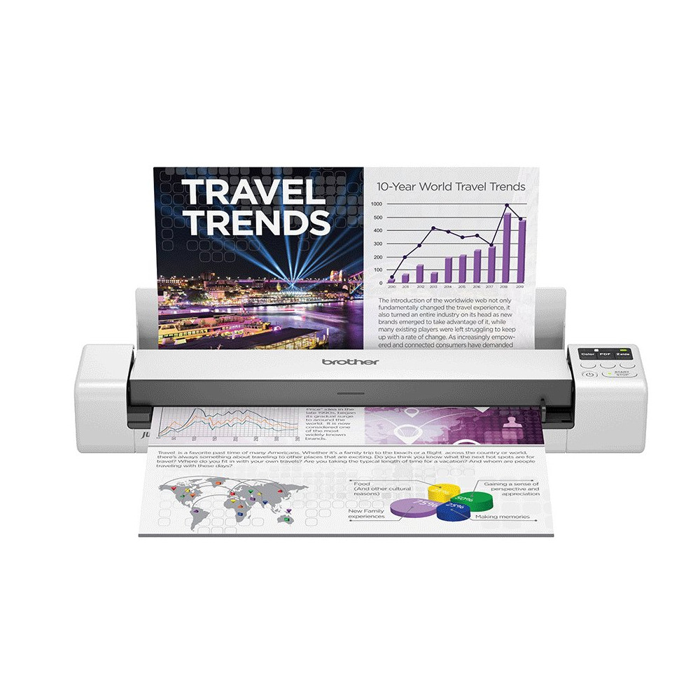 SCANNER BROTHER PORTATILE DS-940DW A4 600x600 dpi 7.5PPM USB 2.0 WiFi DS940DWTJ1 BROTHER
