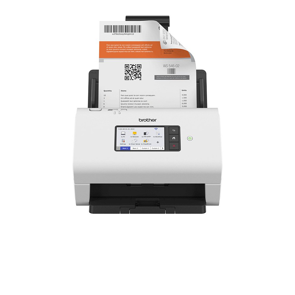 SCANNER BROTHER DOCUMENTALE ADS-4900W A4 60PPM 600x600 dpi ADF 100FF DUPLEX LAN USB 3.0 WiFi Display Touch 10.9cm ADS4900WRE1 BR