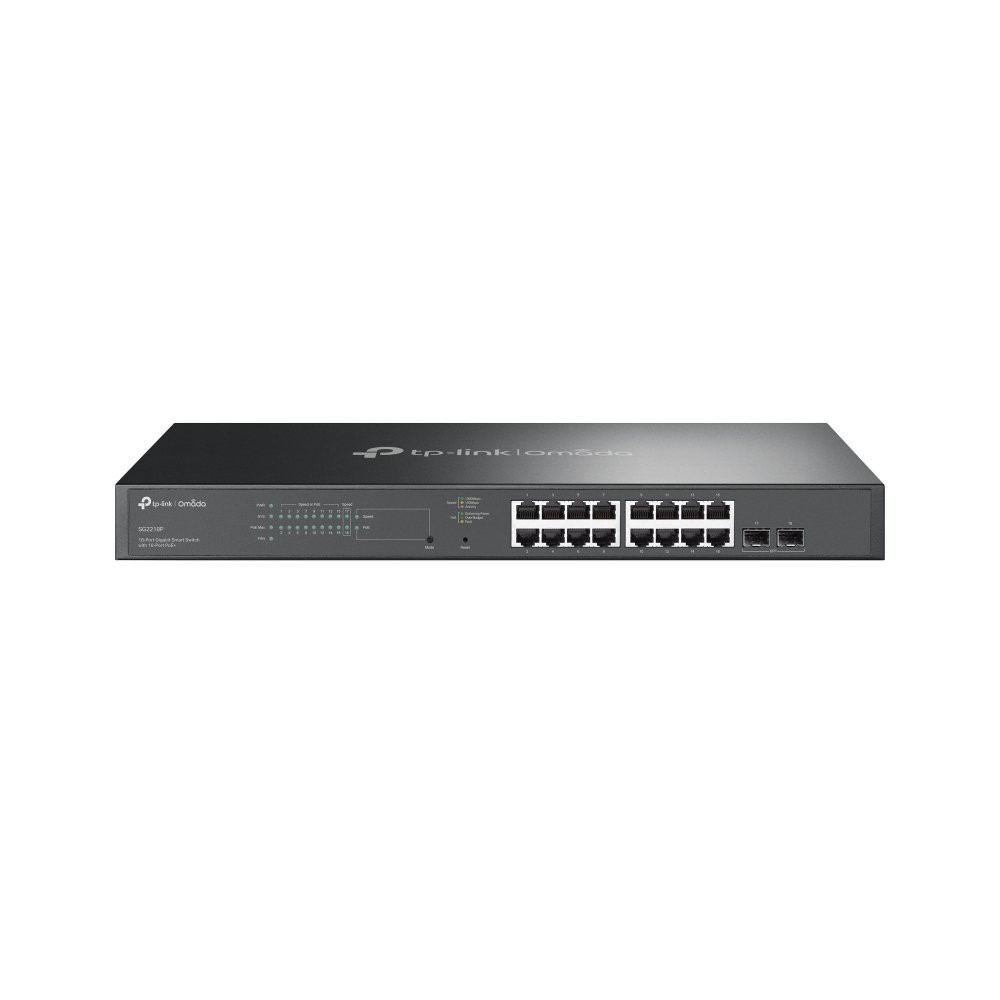 SWITCH TP-LINK SG2218P - 18-Port Gigabit Smart Switch with 16-Port PoE+, 16× Gigabit RJ45 Ports, 2× Gigabit SFP Slots SG2218P TP