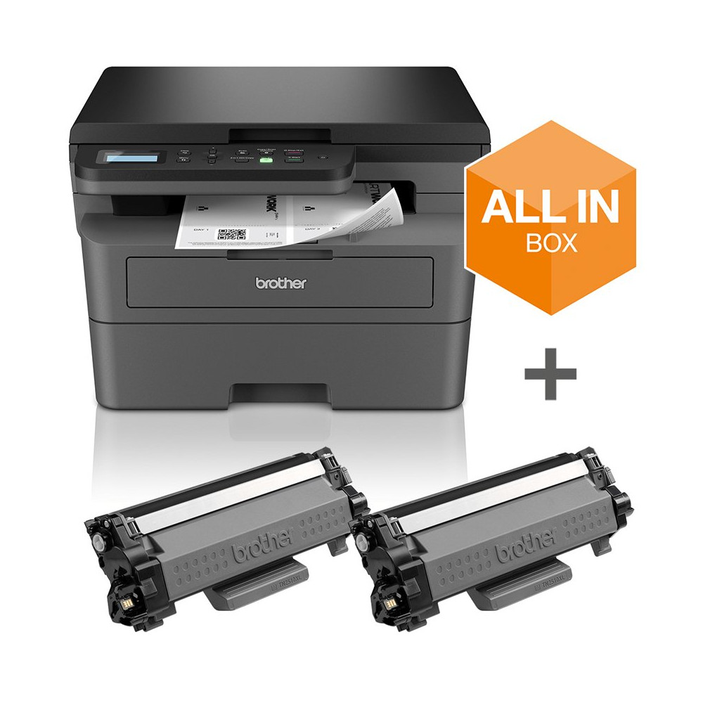 MULTIFUNZIONE BROTHER LASER DCP-L2627DWXL A4 32PPM 128MB 250FF DUPLEX USB2.0 WiFi Starter Kit Toner 6.000PP DCPL2627DWXLRE1 BROT