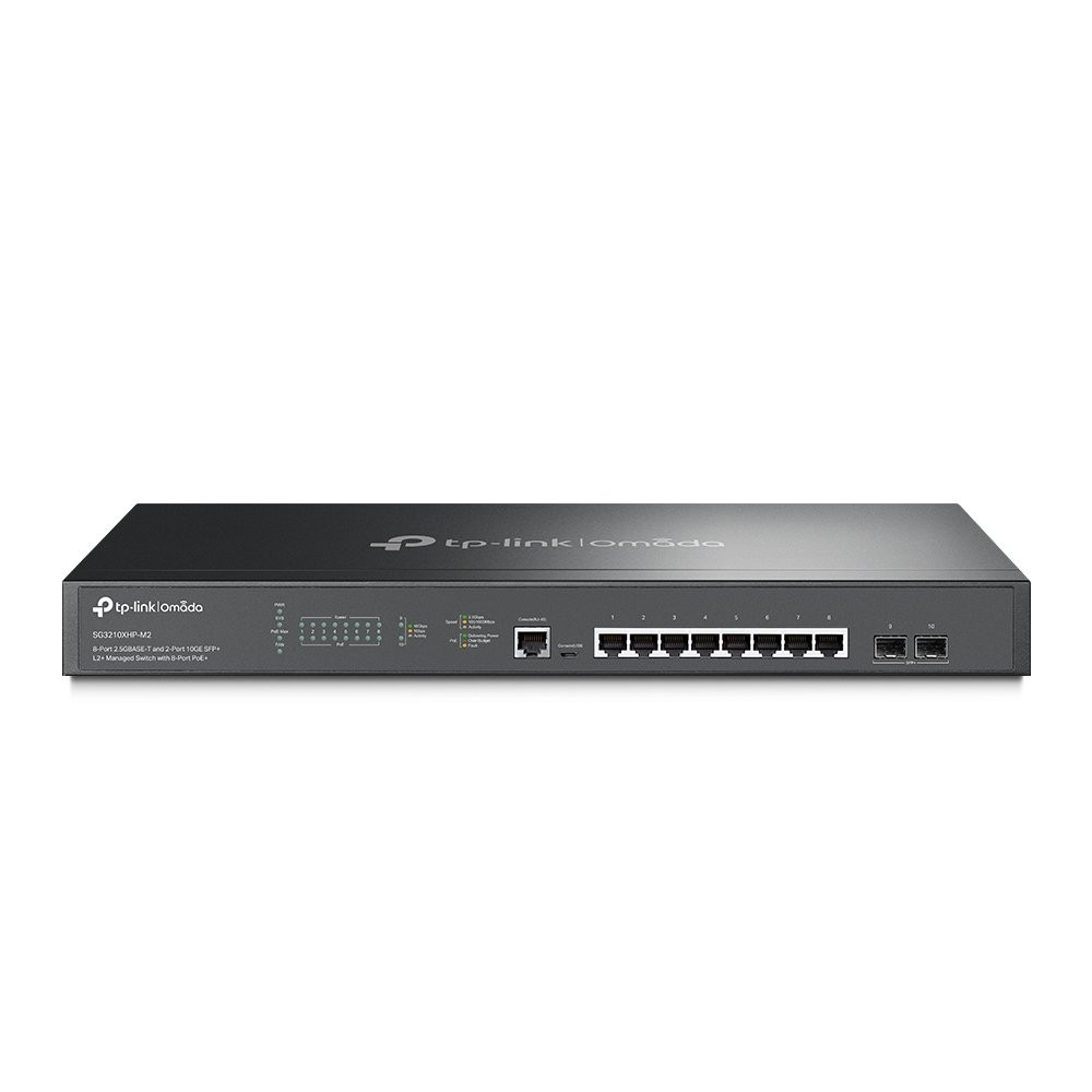 SWITCH TP-LINK SG3210XHP-M2 L2+ Managed Switch 8P 2.5GBASE-T E 2P 10GE SFP+ con8P PoE+ e 8P PoE+ 240W PoE Power,1U 19-inc SG3210