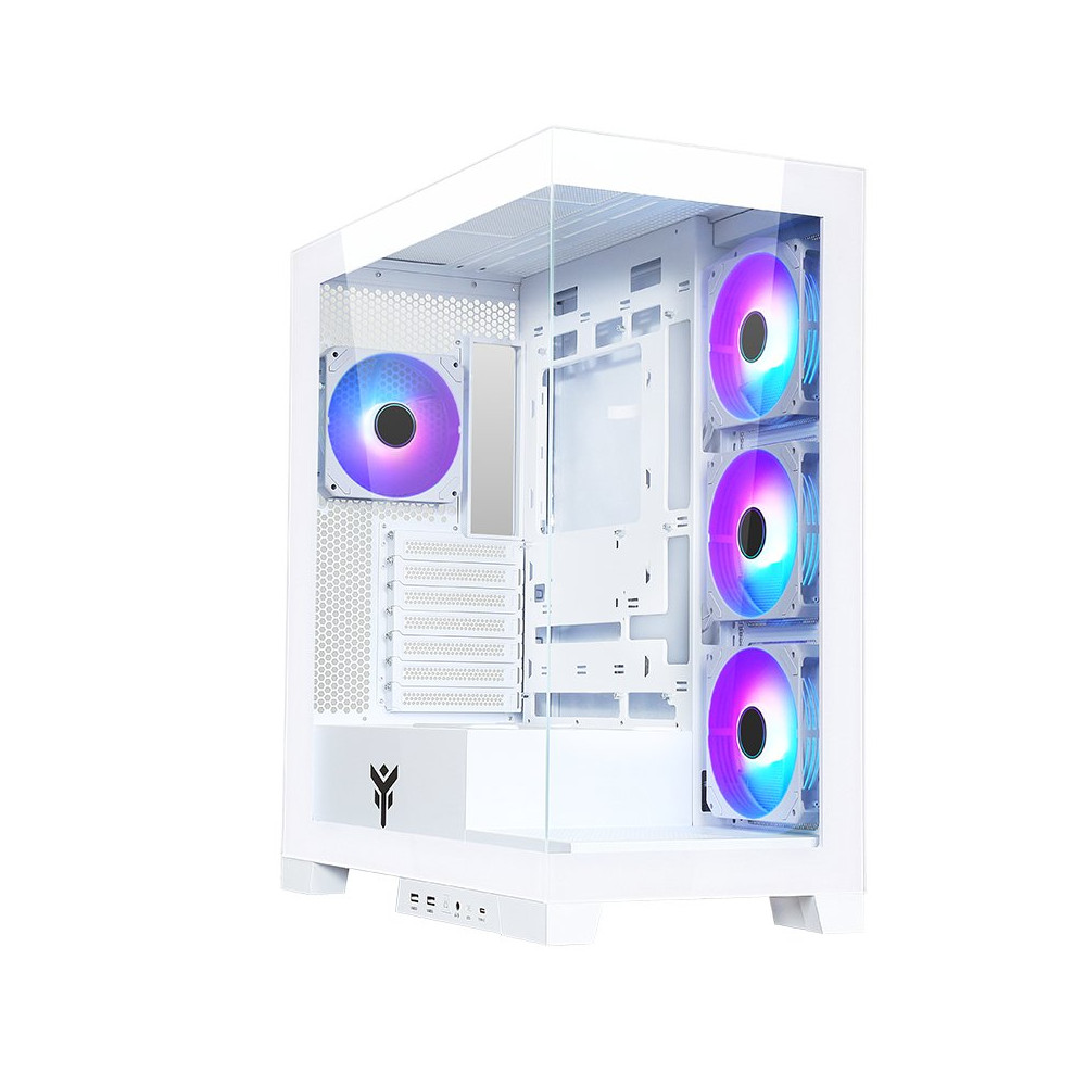 CASE ITEK SHOWBUI 45W-GAMING TOWER, ATX, 4x12cm ARGB fan, 2xUSB3, TYPE-C,SYDE & FRONT PANEL TEMP GLASS WHITE ED. - ITGCASB45W IT