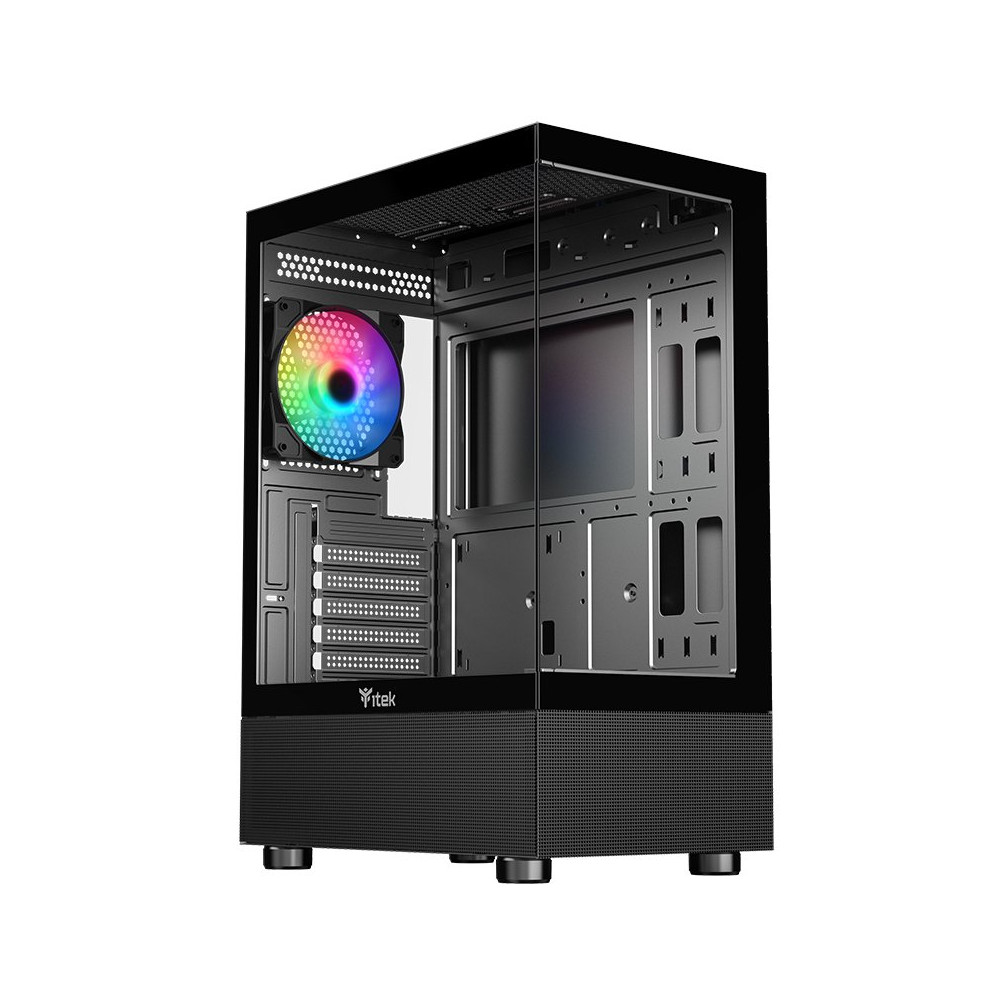 CASE ITEK SHOWBUI 33B GAMING TOWER, ATX, 12cm ARGB fan, USB3, SYDE & FRONT PANEL TEMP GLASS. - ITGCASB33B ITGCASB33B ITEK