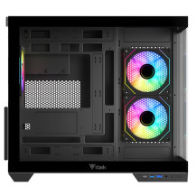 CASE ITEK TOWER "DARK CAVE DS" Gaming Tower 2*USB3,1*USB-C 3*12cm fan ARGB, Side & Front Panel Temp Glass, ITGCADCDSB ITGCADCDSB