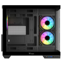 CASE ITEK TOWER "DARK CAVE DS" Gaming Tower 2*USB3,1*USB-C 3*12cm fan ARGB, Side & Front Panel Temp Glass, ITGCADCDSB ITGCADCDSB