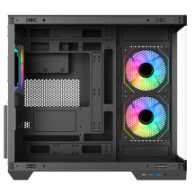 CASE ITEK TOWER "DARK CAVE DS" Gaming Tower 2*USB3,1*USB-C 3*12cm fan ARGB, Side & Front Panel Temp Glass, ITGCADCDSB ITGCADCDSB