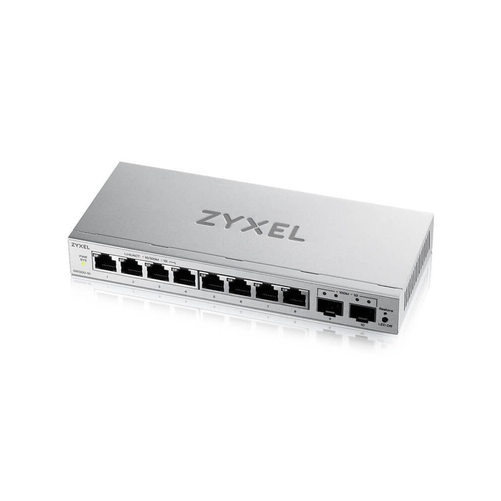 SWITCH ZYXEL 8P LAN GIGABIT +2P SFP GS1200-10V3-EU0101F SMART MANAGED GS1200-10V3-EU0101F ZYXEL