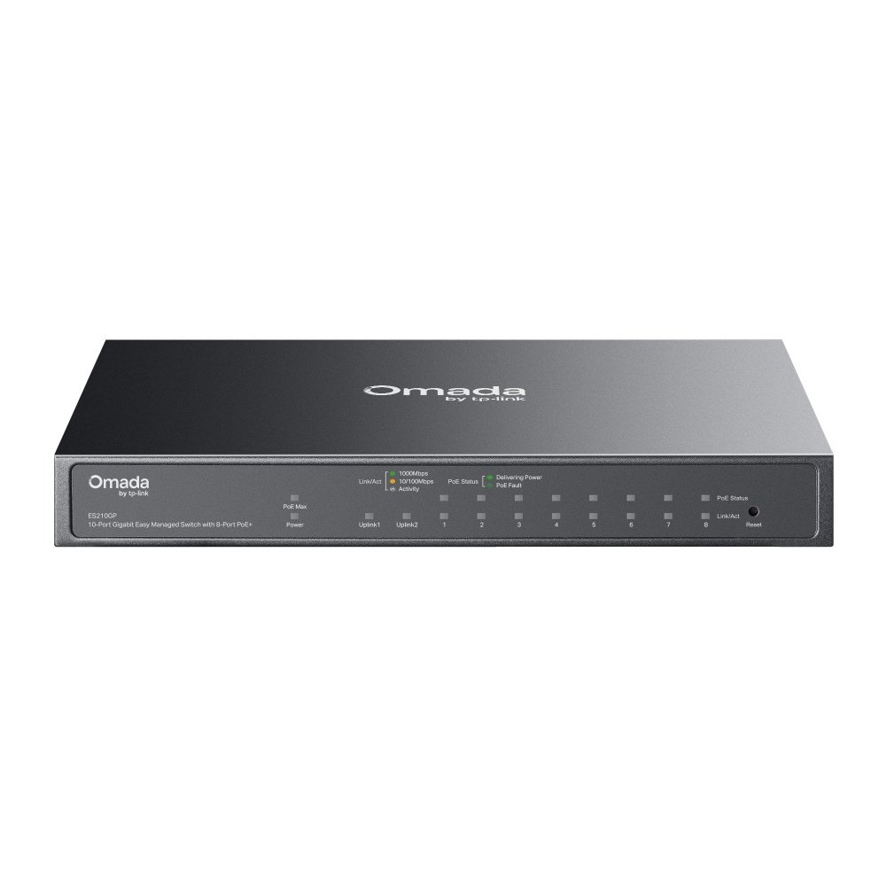 SWITCH TP-LINK OMADA ES210GP 10P 8x POE+ (63W) LAN GbE + 1x LAN GbE + 1x LAN/SFP 10/100/1000Mbps RJ45 Desktop Easy Managed ES210