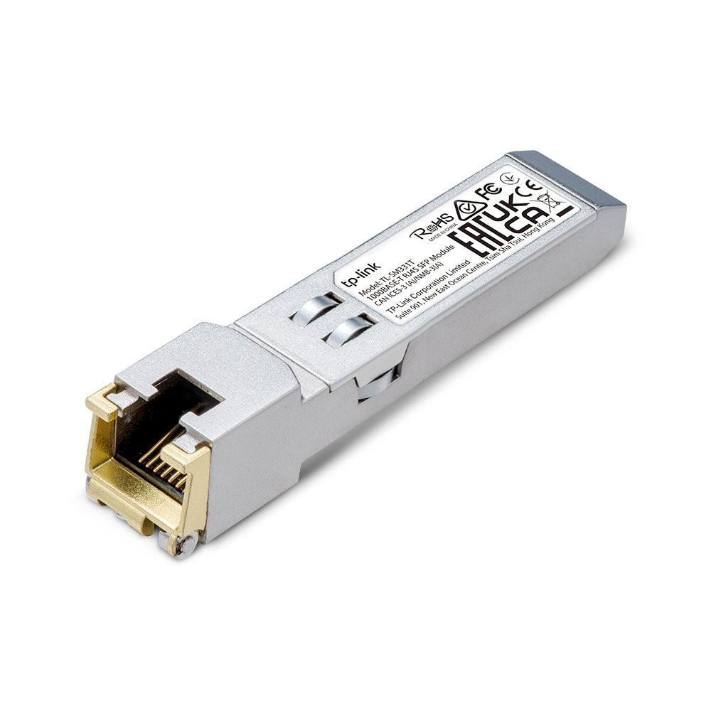 TP-LINK 1000BASE-T RJ45 SFP Module SPEC: 1000Mbps RJ45 Copper Transceiver, Plug and Play with SFP Slot, Up to 100 m Distance SM3