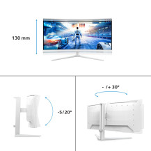 MONITOR PHILIPS EVNIA LED 34" 21:9 CURVED 34M2C5501A/00 3440x1440 180Hz 1ms 350cd/m² 3.000:1 2x5W MM Reg.H 2HDMI DP GAMING 34M2C