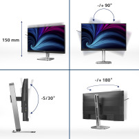 MONITOR PHILIPS LED 27"Wide 2K 27B2U4601/00 IPS 2560x1440 4ms 350cd/m² 2x2W MM Reg.H PIVOT HDMI DP RJ45 USB-C docking 27B2U4601/