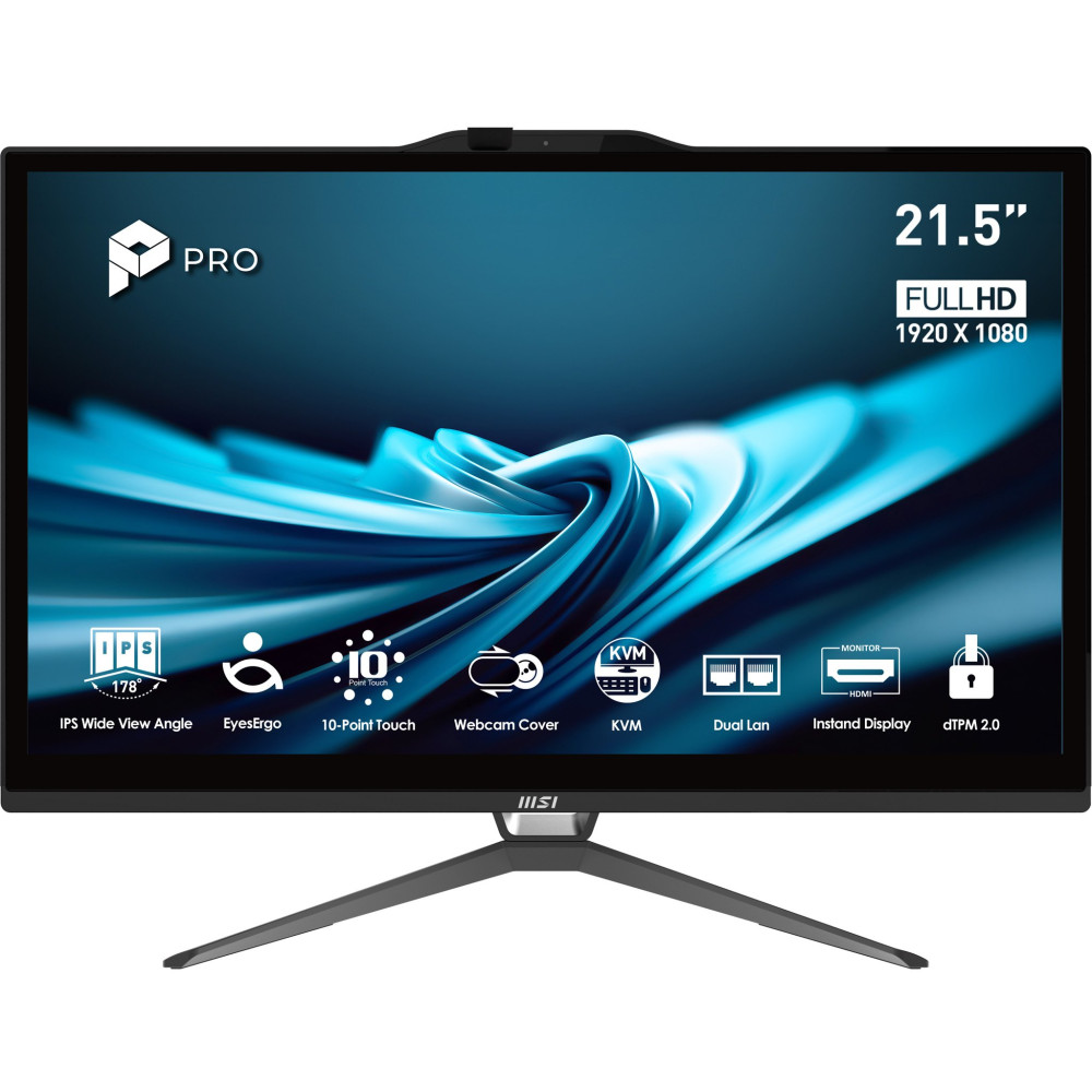 ALL IN ONE MSI PRO AP222T 14MA-613EU 21,5" TOUCH i3-14100 8GB SSD512GB W11 Nero AP222T 14MA-613EU MSI