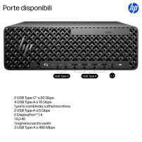 PC WORKSTATION HP Z2 SFF G1i D4TB6ET Ultra 7 265 32GB SSD1TB NVIDIA Quadro RTX A1000 8GB W11P D4TB6ET HP
