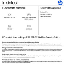 PC WORKSTATION HP Z2 SFF G1i D4TB6ET Ultra 7 265 32GB SSD1TB NVIDIA Quadro RTX A1000 8GB W11P D4TB6ET HP