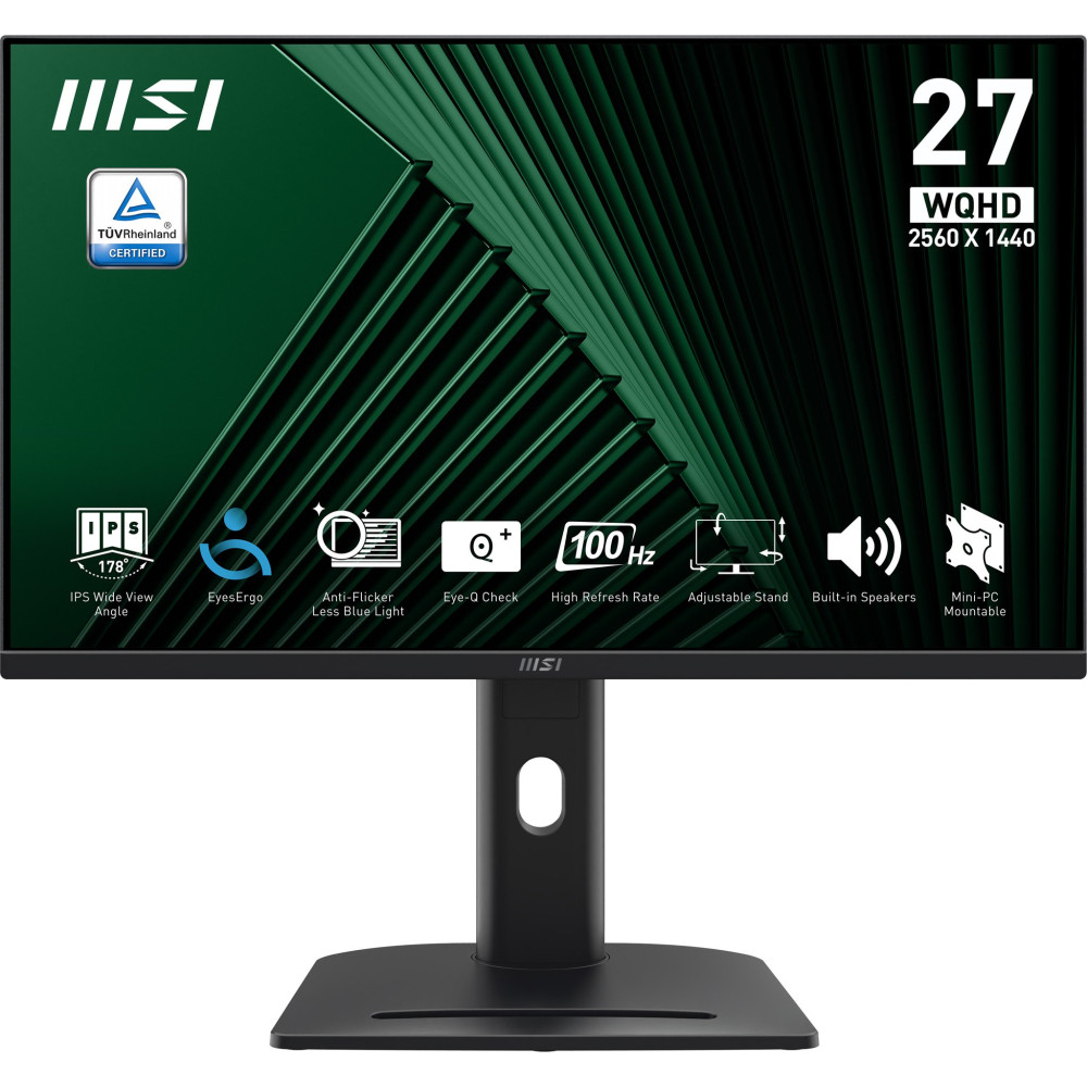 MONITOR MSI LED 27" Wide PRO MP275QPG IPS 2560X1440 100HZ 1ms 300cd/mq 1300:1 2x2W MM Reg.H PIVOT 2HDMI DP PRO MP275QPG MSI