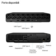 PC HP MINI EliteDesk 8 998Q8ET Ultra 7 265T 16GB SSD512GB WiFi Tastiera Mouse W11P**Garanzia 3 anni ON SITE NBD** 998Q8ET HP