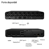 PC HP MINI EliteDesk 8 998Q8ET Ultra 7 265T 16GB SSD512GB WiFi Tastiera Mouse W11P**Garanzia 3 anni ON SITE NBD** 998Q8ET HP