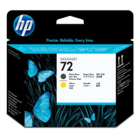 HP CART INK TESTINA NERO OPACO E GIALLO PER DESIGNJET T1100, N. 72