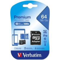 VERBATIM MICRO SD 64 GB CLASSE 10 VER44084/64GB