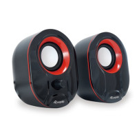EQUIP 245332 - SPEAKER 2.0 - 6W - USB-A POWER - BLACK / RED EQU245332