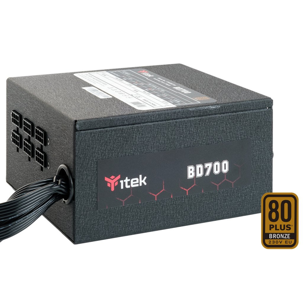 ALIMENTATORE ITEK BD700 700W ATX VENTOLA HTB 12CM - ACTIVE PFC - 80PLUS BRONZE, ITPSEBD700 ITPSEBD700 ITEK