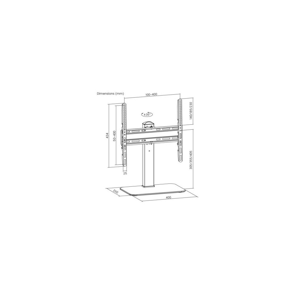 STAFFA TV/MONITOR  TAVOLO APPOGGIO VESA 400X400 DA 32 A 55 1 MON