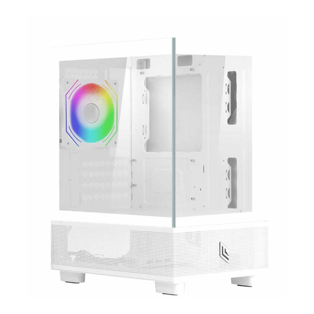 CASE GAMING MATX NO PSU FOBIA WH 2USB3 1USBC 1FAN RGB VETRO L202