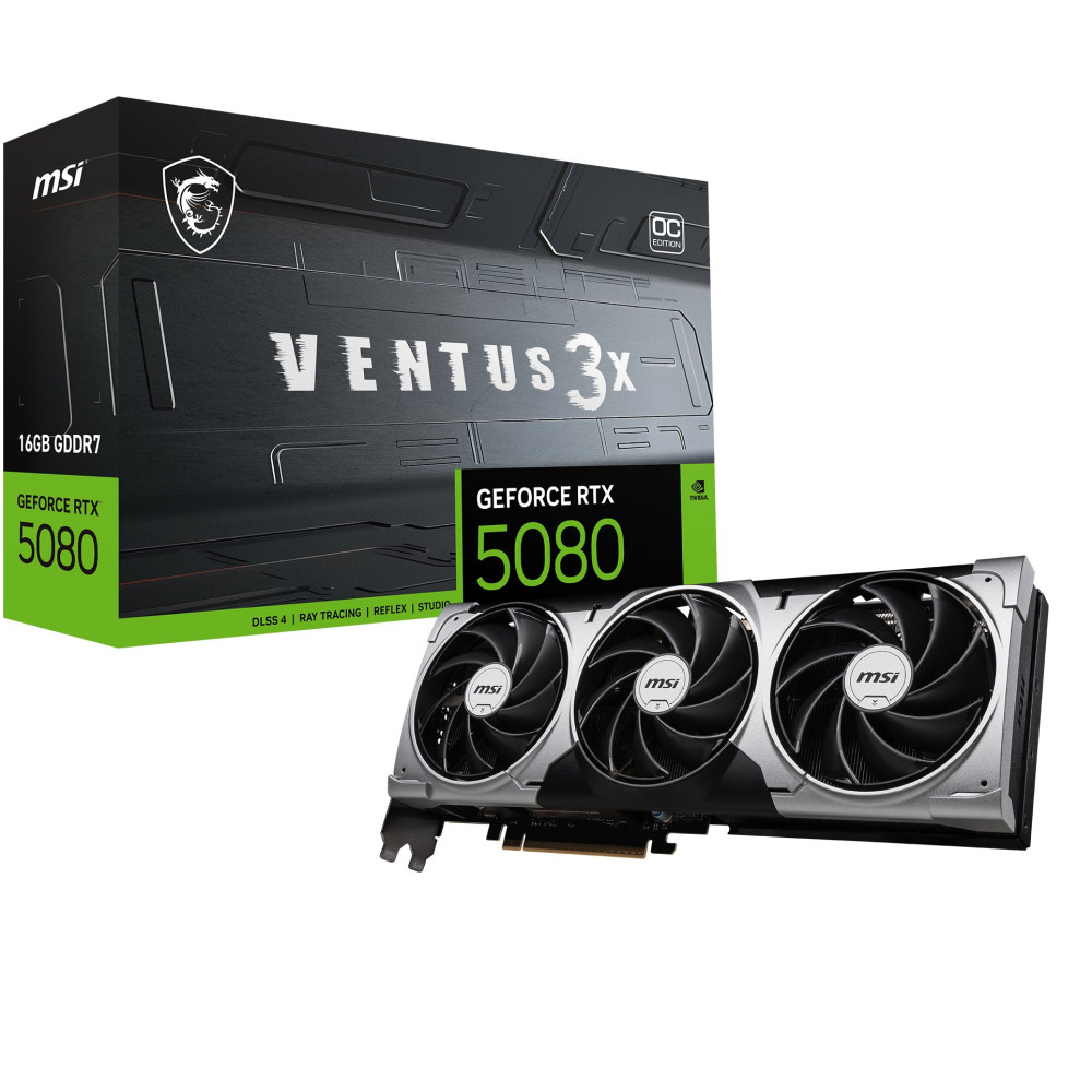 VGA MSI RTX 5080 16GB VENTUS 3X OC 16GB GDDR7 256BIT 1H/3DP