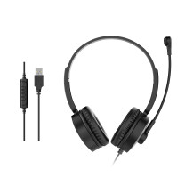 CUFFIA C/MICROFONO USB BK CONTR.REMOTO CAVO 2MT