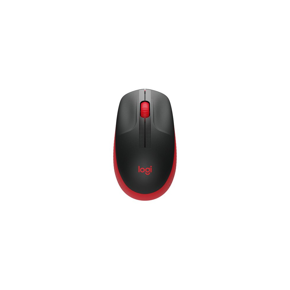 LOGITECH MOUSE WIRELESS M190 FULL-SIZE, OTTICO, USB, ROSSO