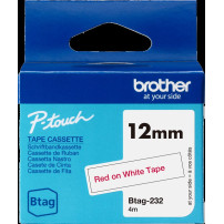 Brother Btag-232 Nastro Rosso su bianco