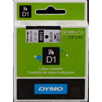 DYMO 45013 Nastro standard D1 autoadesivo Nastro Nero su bianco