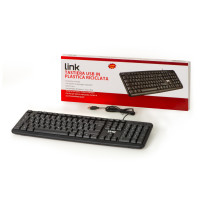 LINK TASTIERA ITALIANA USB 108 TASTI COLORE NERO IN ECOPLASTICA
