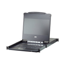 ATEN CL6708MW-ATA-AG console a rack 43,9 cm (17.3") 1920 x 1080 Pixel Metallo, Plastica Nero 1U