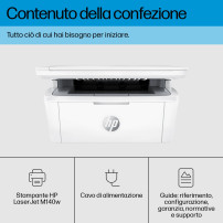 HP LaserJet M140w Wireless Multifunction Bianco e nero Stampante, Fotocopiatrice, scanner