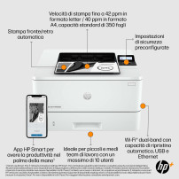 HP LaserJet Pro Stampante HP 4002dwe, Bianco e nero, Stampante per Piccole e medie imprese, Stampa, wireless; HP+; idonea a HP I