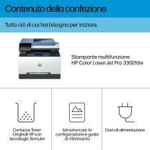 HP LaserJet Pro 3302fdw Wireless Multifunction Colore Stampante, Fotocopiatrice, scanner; Fronte/retro