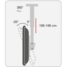 Techly Supporto Telescopico Lungo a Soffitto per TV LED LCD 37-70" (ICA-CPLB 946L)