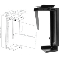 Techly ICA-CS 66 supporto per CPU Porta CPU sotto scrivania Nero