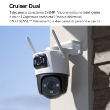 Imou Crusier DUAL 10MP (5MP+5MP) Telecamera Wi-Fi Esterno Doppio Obiettivo, 360°PTZ Videocamera Sorveglianza Esterno con Visione