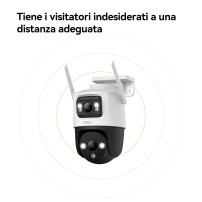 Imou Crusier DUAL 10MP (5MP+5MP) Telecamera Wi-Fi Esterno Doppio Obiettivo, 360°PTZ Videocamera Sorveglianza Esterno con Visione