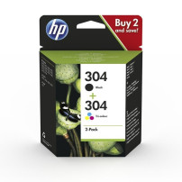 HP 304 2-PACK (3JB05AE) - BLACK + TRI-COLOR - CARTUCCIA ORIGINALE HP3JB05AE
