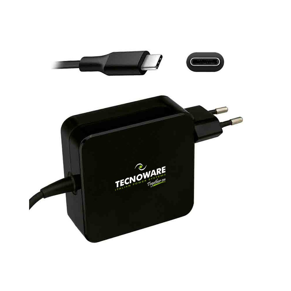 TECNOWARE FAU17563 - ALIMENTATORE UNIVERSALE 65W CON CAVO USB-C TECFAU17563