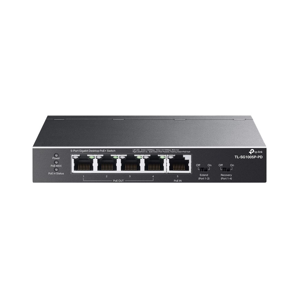 TP-LINK TL-SG1005P-PD - SWITCH DESKTOP 5 PORTE GIGABIT - 4 POE OUT E 1 POE IN TPLTLSG1005P-PD