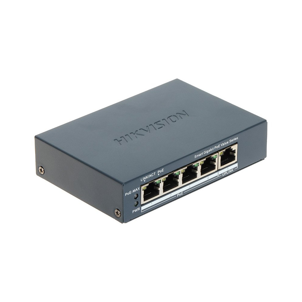 HIKVISION DS-3E1505P-EI/M - SWITCH 4PT GIGABIT POE + 1PT GIGABIT RJ45, 45W HIKDS-3E1505P-EI-M